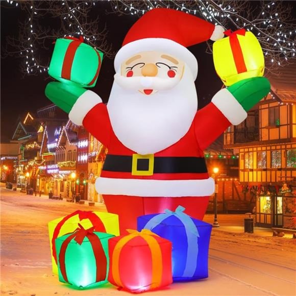 6 FT Christmas Santa Inflatable Smiling Santa Claus Blow Up Yard Decor - Picture 2 of 6